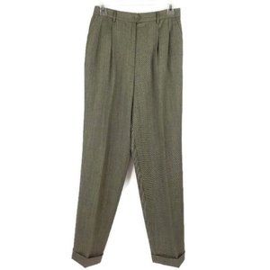 Giorgio's Of Palm Beach Green Micro-Stripe Wool Dress Pants Womens Size 6